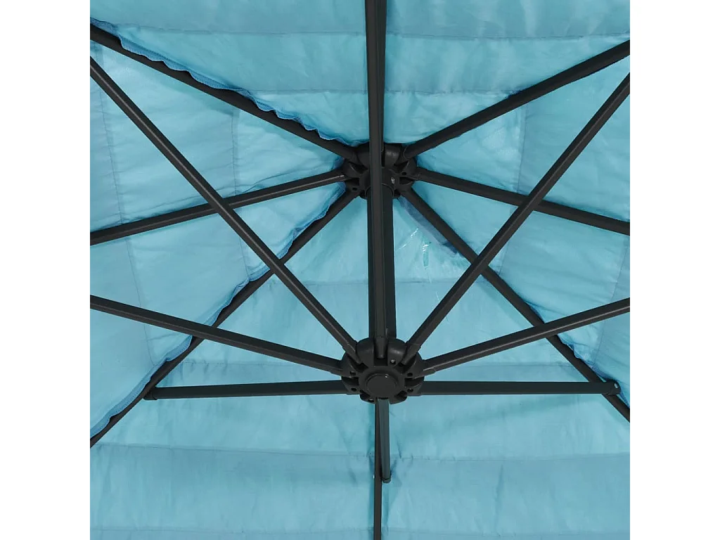 Parasol de jardin-Parasol d'extérieur avec mât en acier bleu 248x248x248 cm