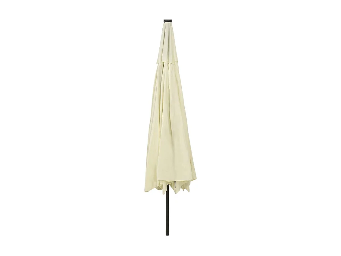 Parasol de jardin-Parasol d'extérieur avec lumières LED et mât en métal 400cm sable