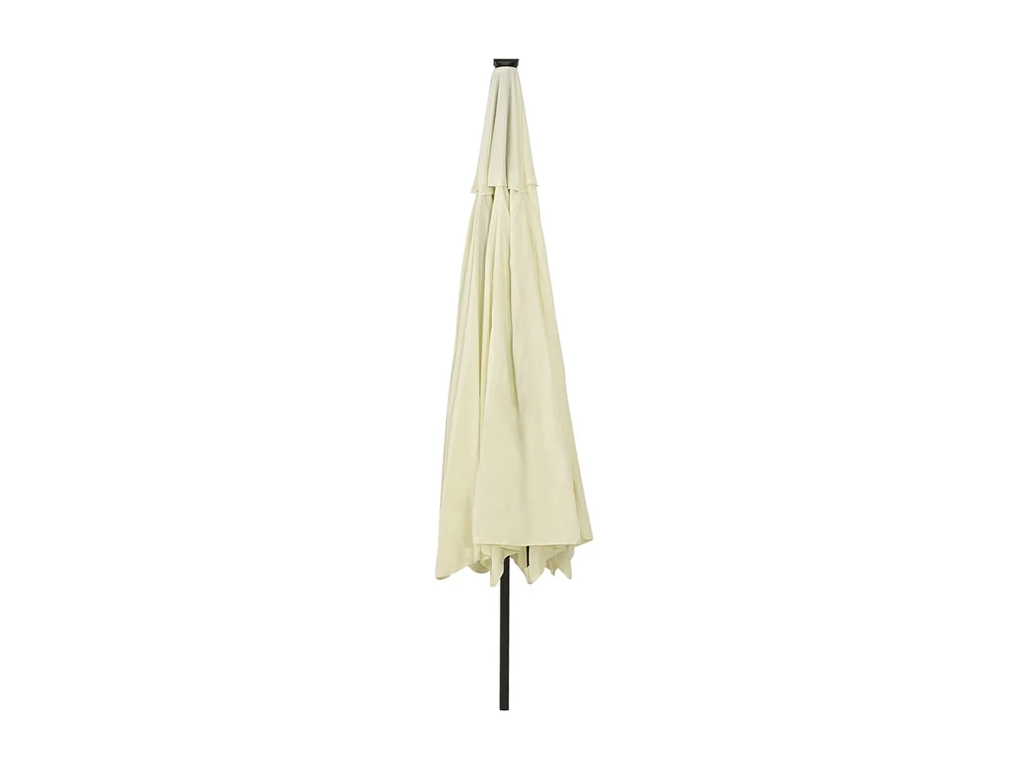Parasol de jardin-Parasol d'extérieur avec lumières LED et mât en métal 400cm sable