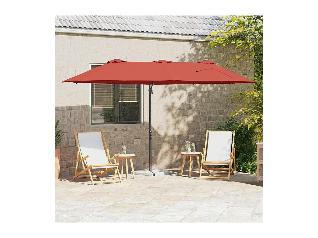 Parasol de jardin-Parasol cantilever de jardin Couleur terre cuite