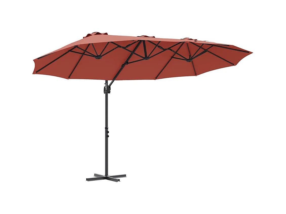 Parasol de jardin-Parasol cantilever de jardin Couleur terre cuite