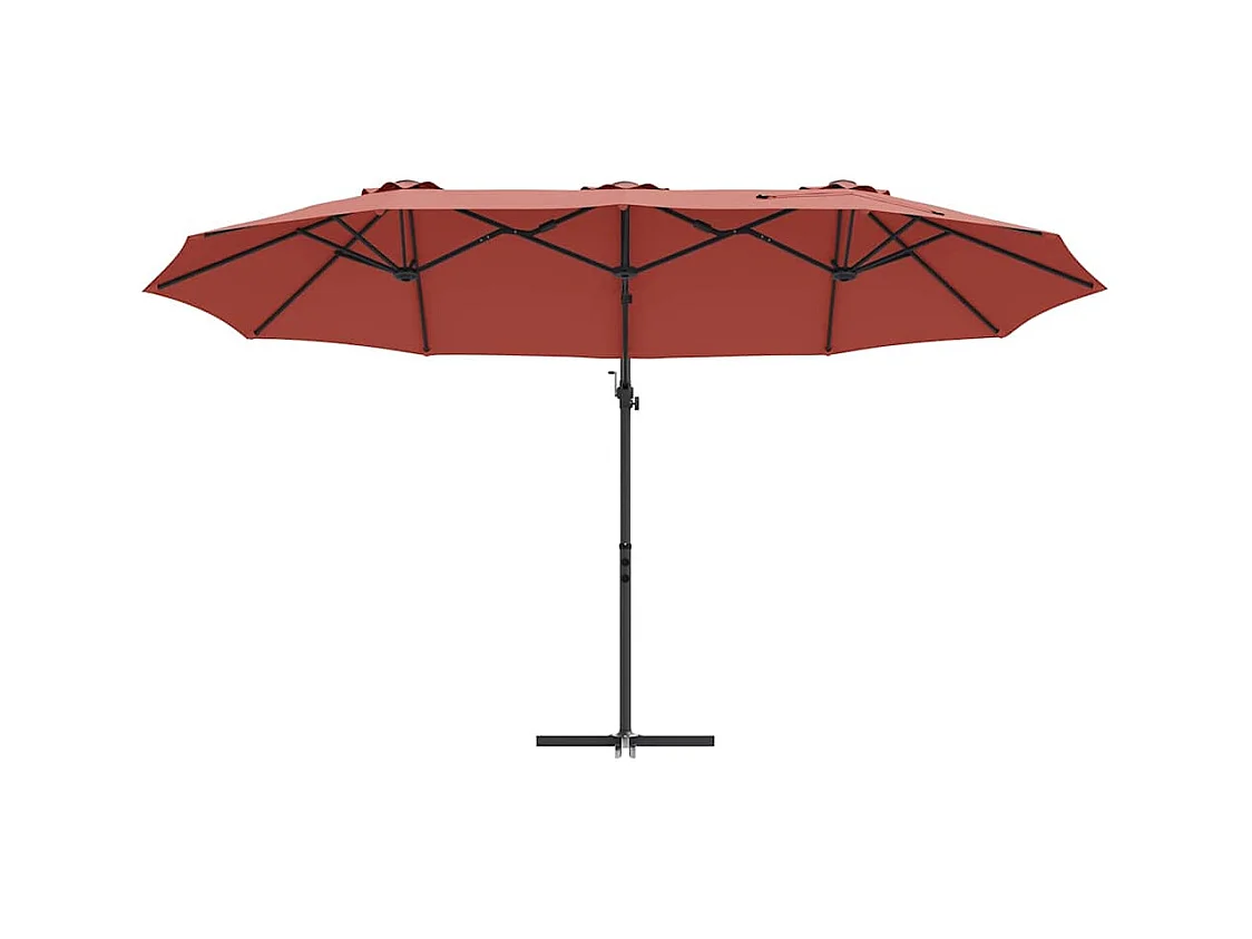 Parasol de jardin-Parasol cantilever de jardin Couleur terre cuite
