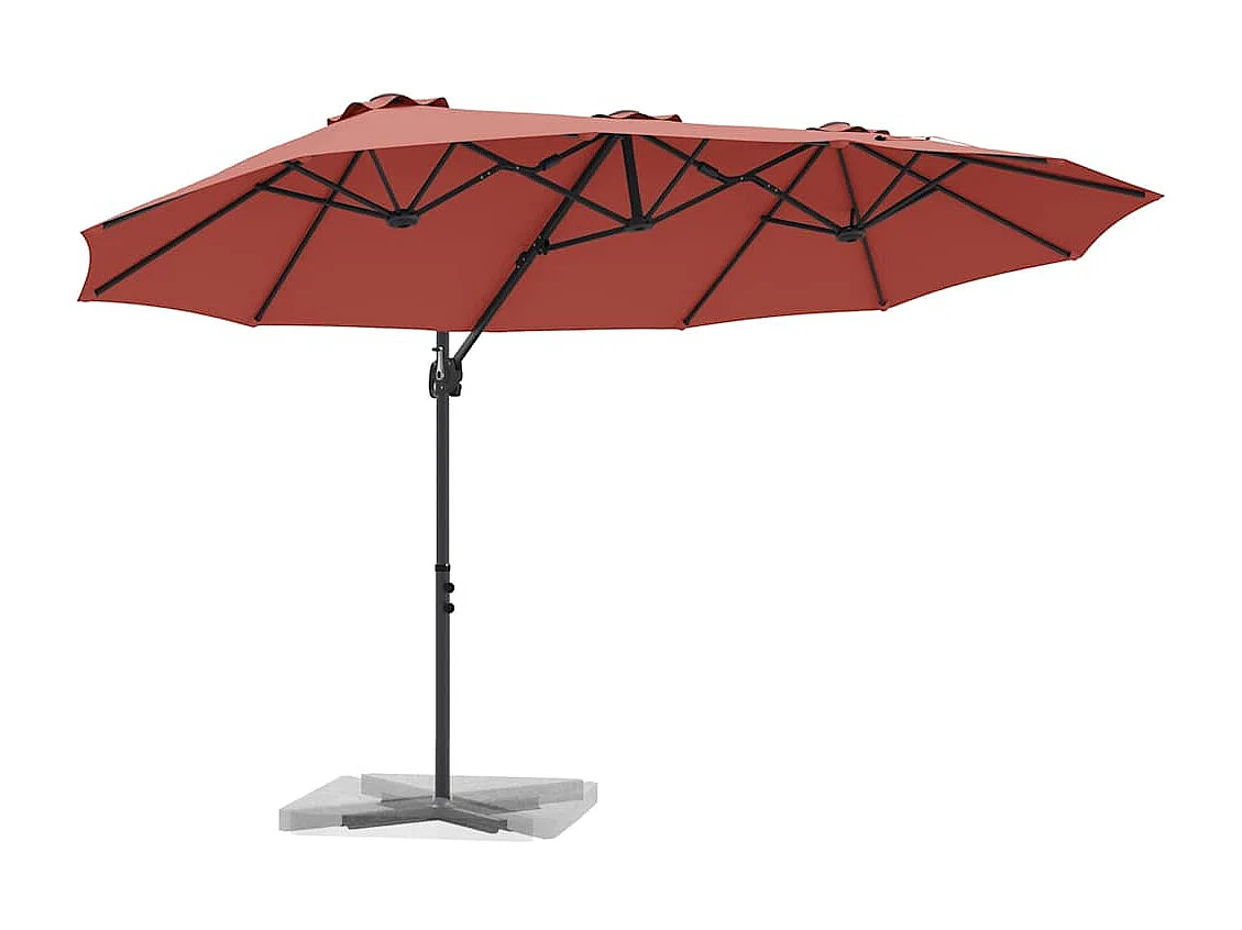 Parasol de jardin-Parasol cantilever de jardin Couleur terre cuite