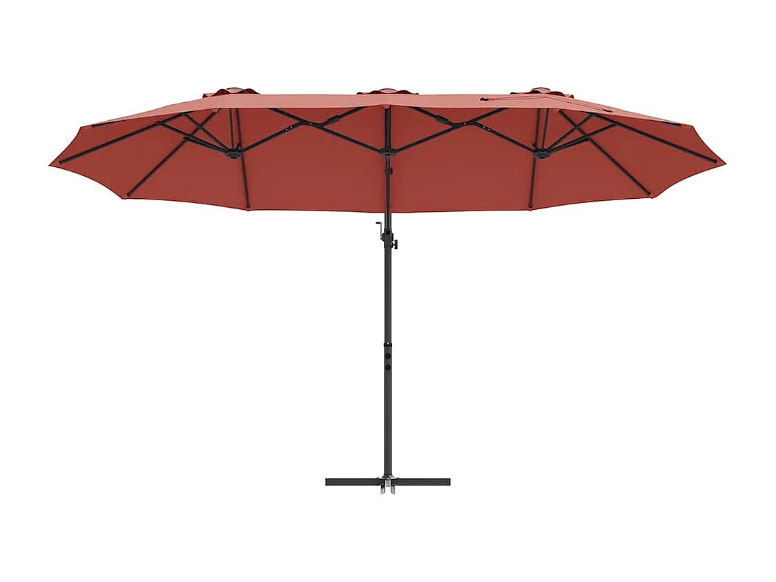 Parasol de jardin-Parasol cantilever de jardin Couleur terre cuite