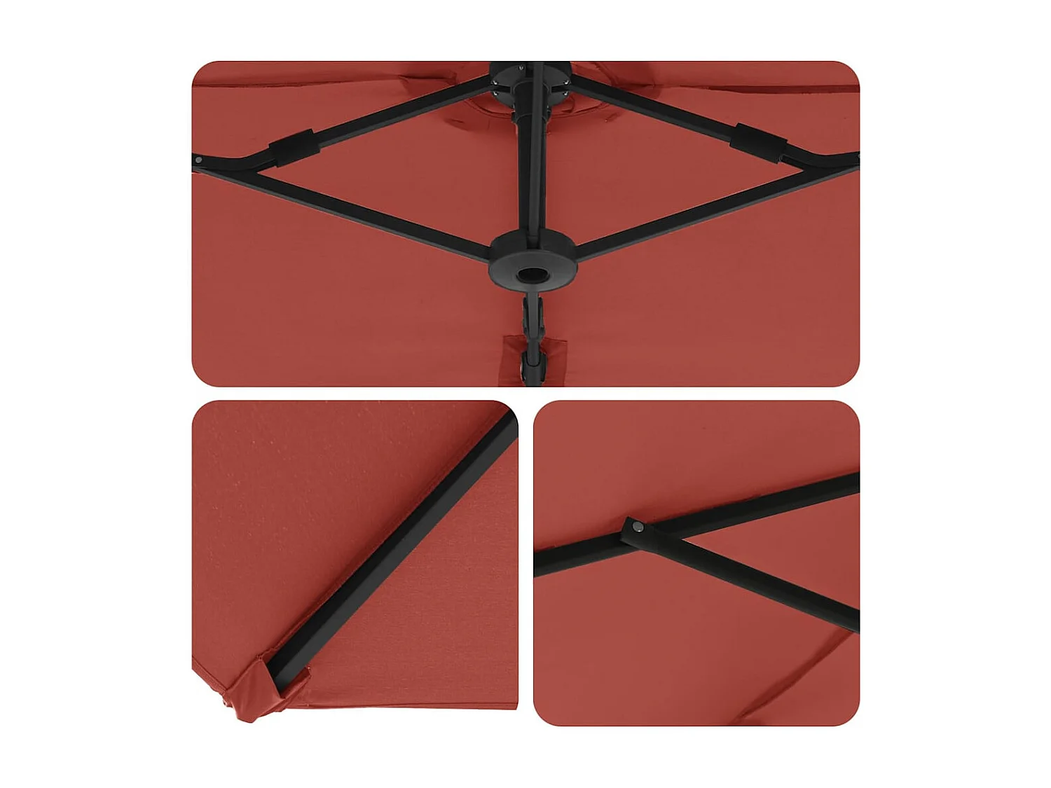 Parasol de jardin-Parasol cantilever de jardin Couleur terre cuite