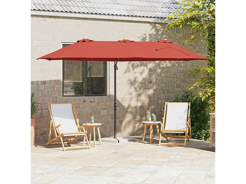 Parasol de jardin-Parasol cantilever de jardin Couleur terre cuite