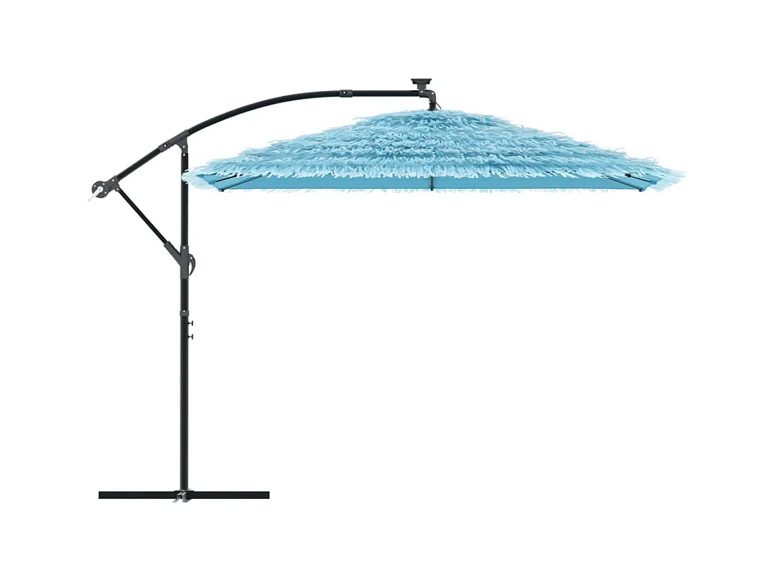 Parasol de jardin-Parasol d'extérieur avec mât en acier bleu 290x290x238 cm