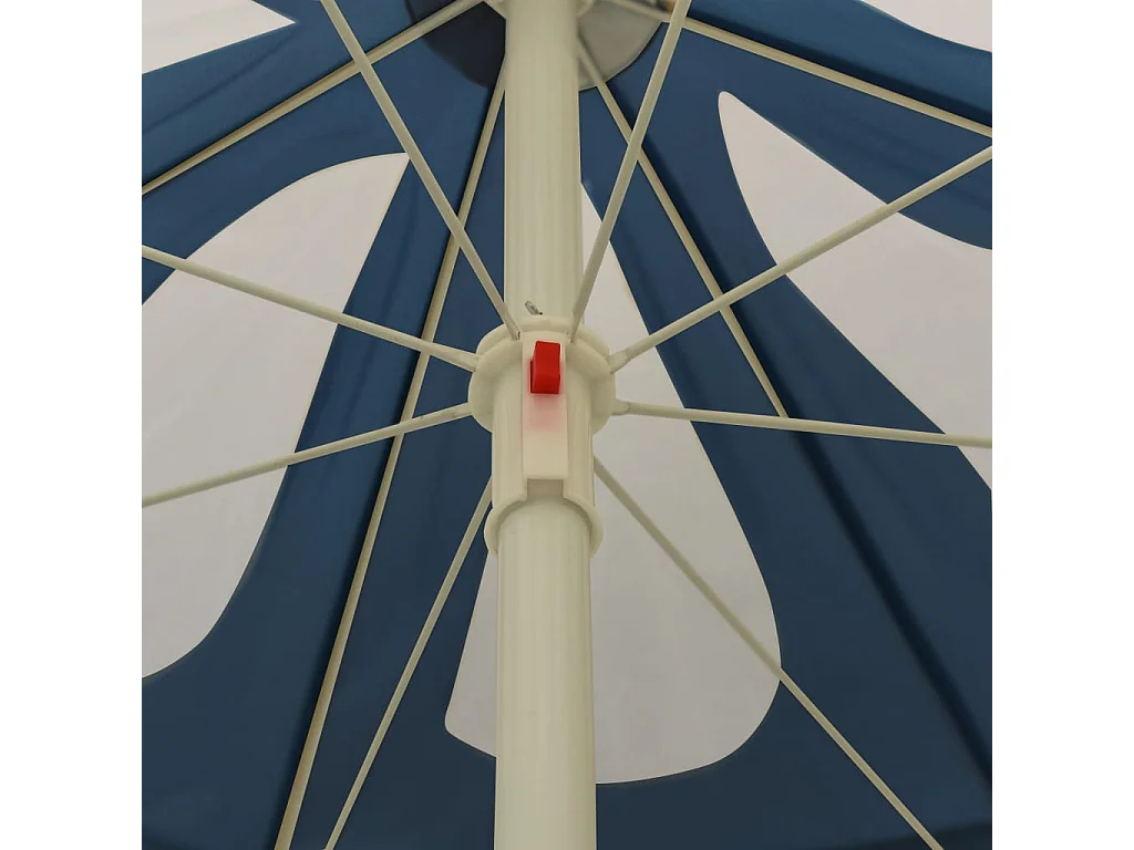 Parasol de jardin-Parasol d'extérieur avec mât en acier bleu 180 cm