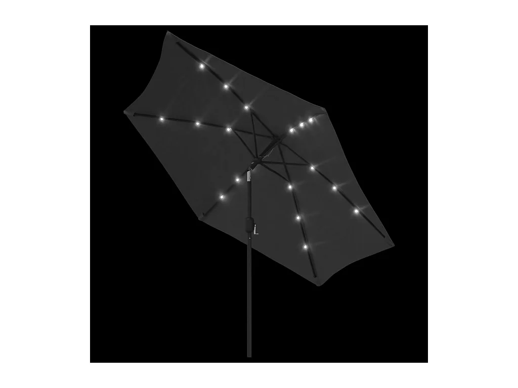 Parasol d'extérieur | Parasol de jardin avec LED et mât en acier 300 cm Anthracite