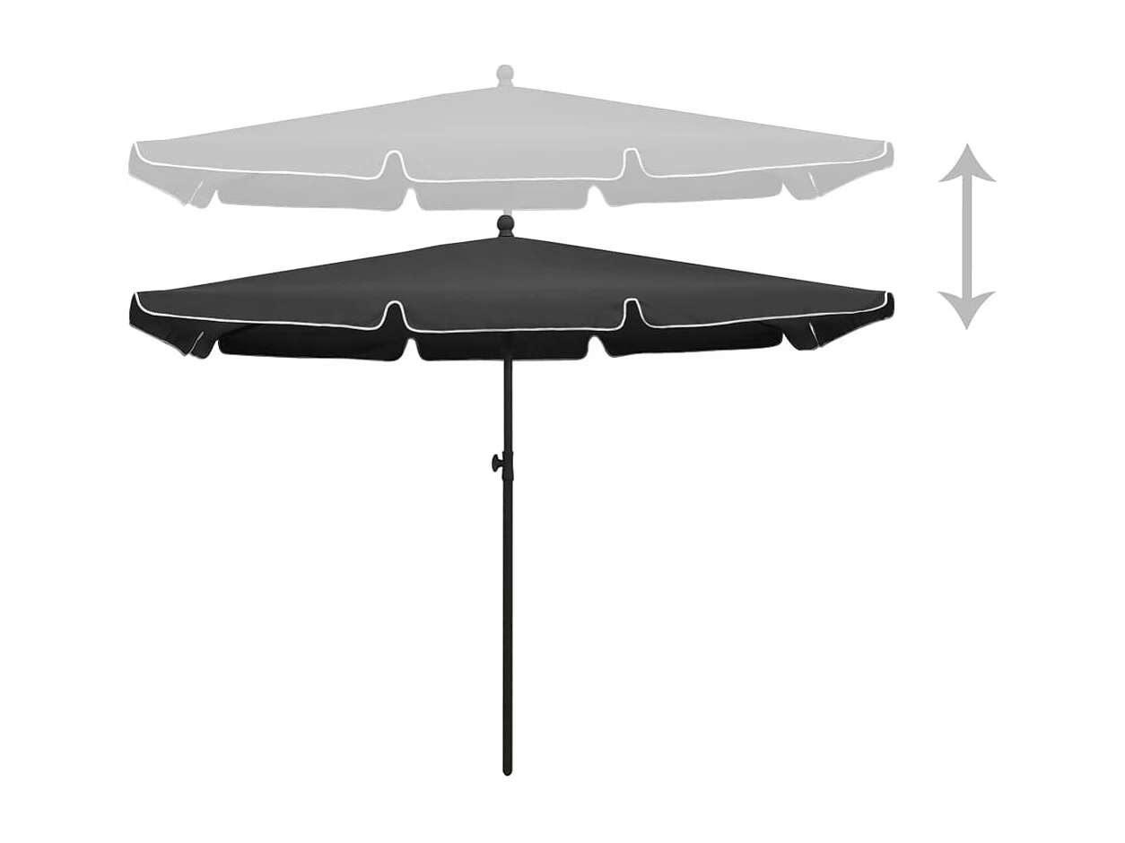 Parasol de jardin-Parasol d'extérieur avec mât 210x140 cm Anthracite
