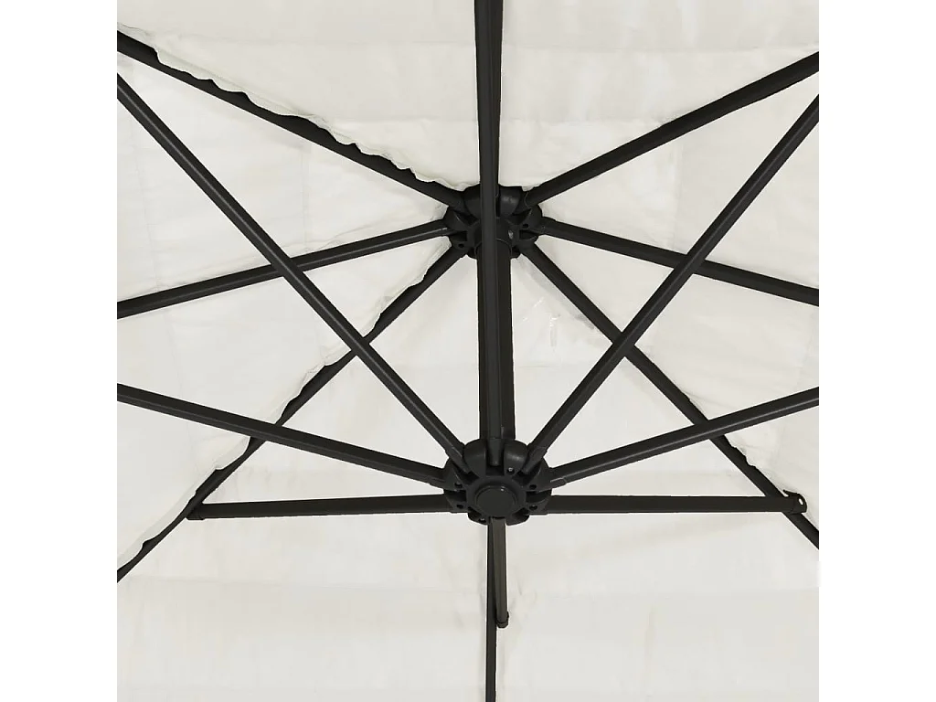 Parasol de jardin-Parasol d'extérieur avec mât en acier blanc 248x248x248 cm