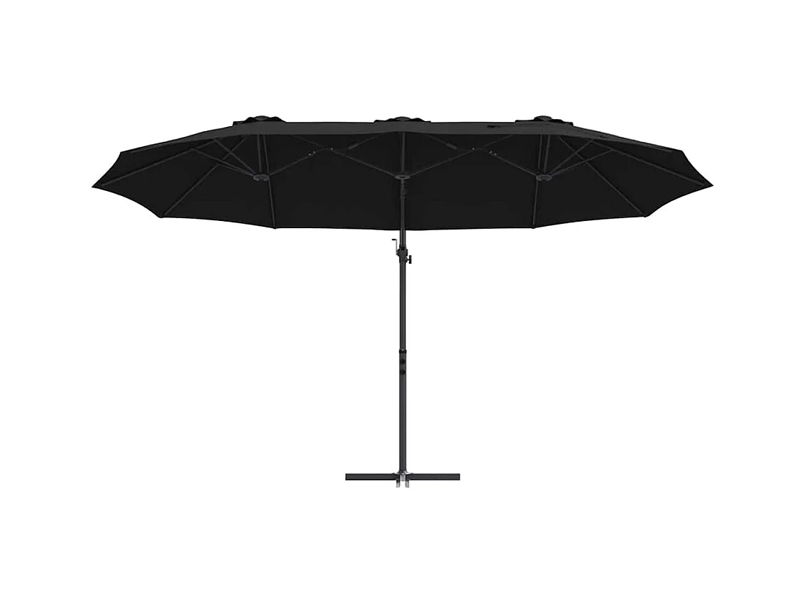Parasol de jardin-Parasol cantilever de jardin Noir 372 x 198 x 243 cm