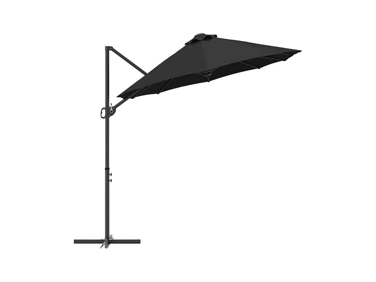 Parasol de jardin-Parasol cantilever de jardin Noir 372 x 198 x 243 cm