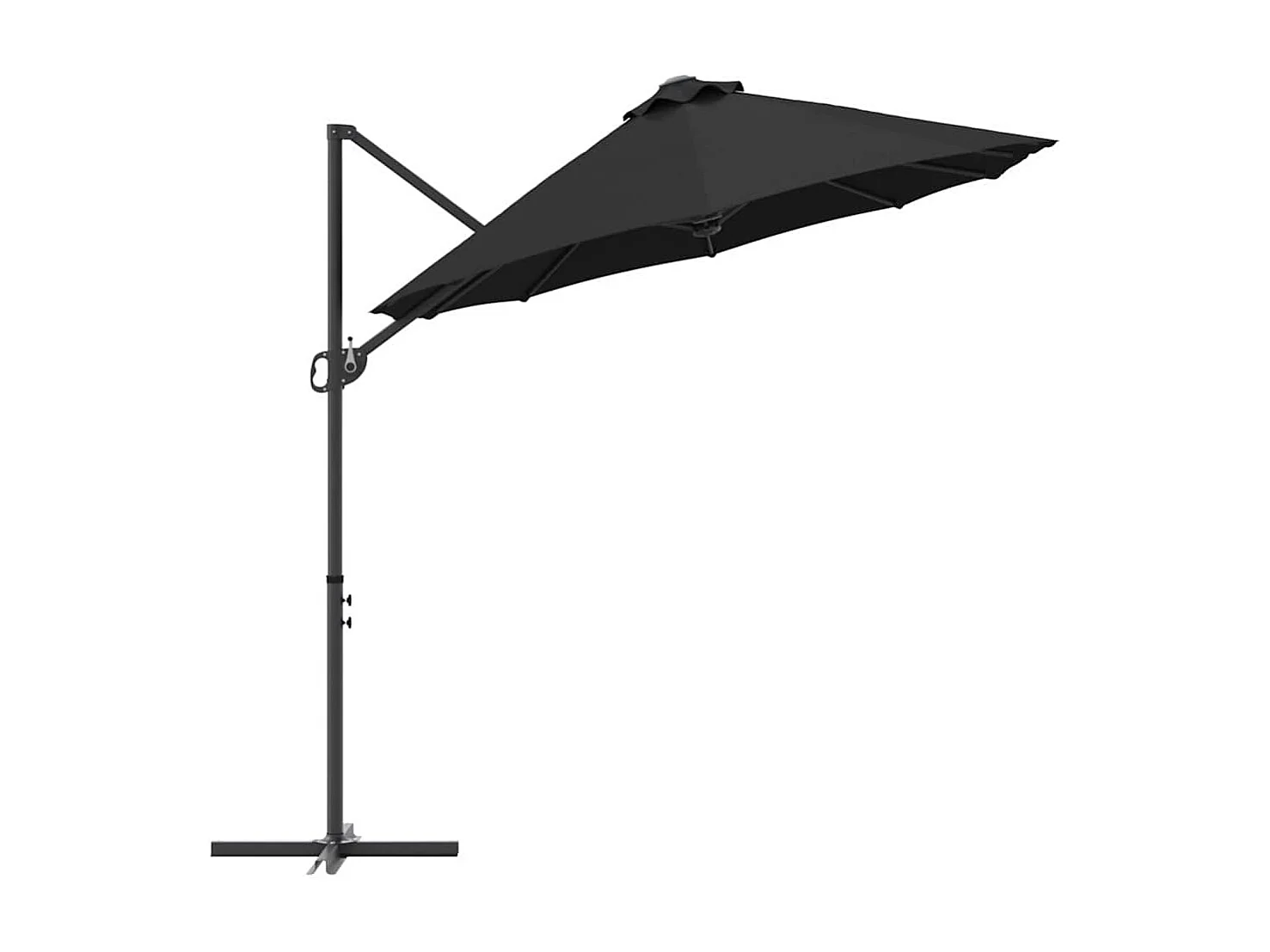 Parasol de jardin-Parasol cantilever de jardin Noir 372 x 198 x 243 cm