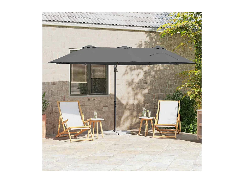 Parasol de jardin-Parasol cantilever de jardin Anthracite 372 x 198 x 243 cm