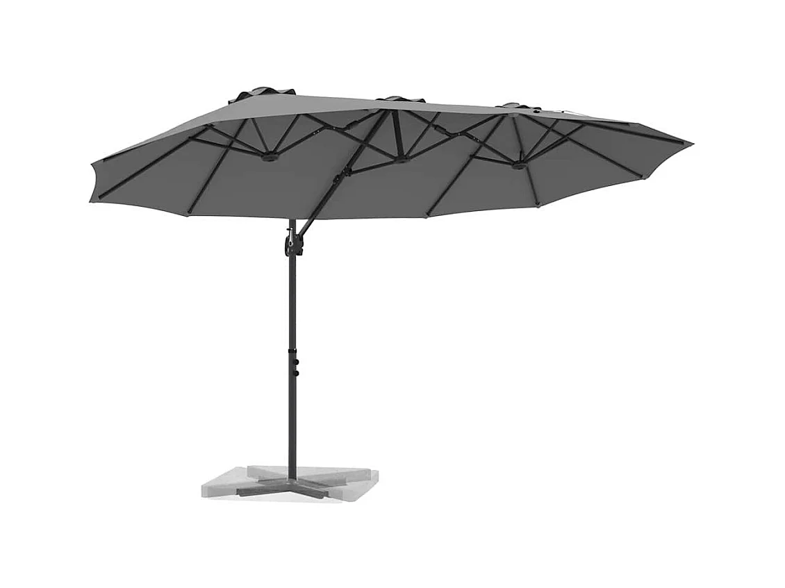Parasol de jardin-Parasol cantilever de jardin Anthracite 372 x 198 x 243 cm