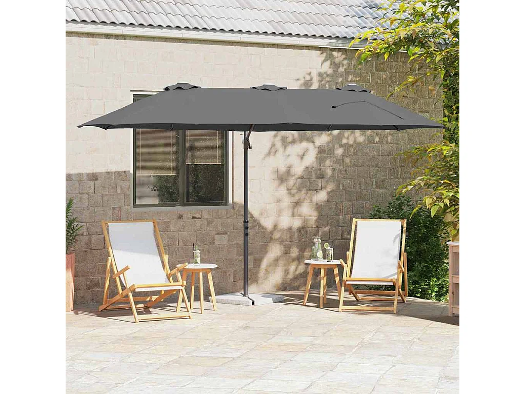 Parasol de jardin-Parasol cantilever de jardin Anthracite 372 x 198 x 243 cm