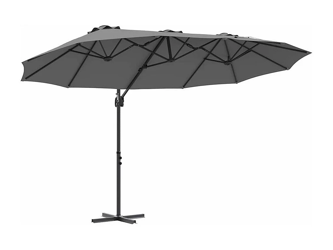 Parasol de jardin-Parasol cantilever de jardin Anthracite 372 x 198 x 243 cm