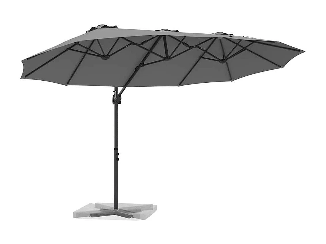 Parasol de jardin-Parasol cantilever de jardin Anthracite 372 x 198 x 243 cm