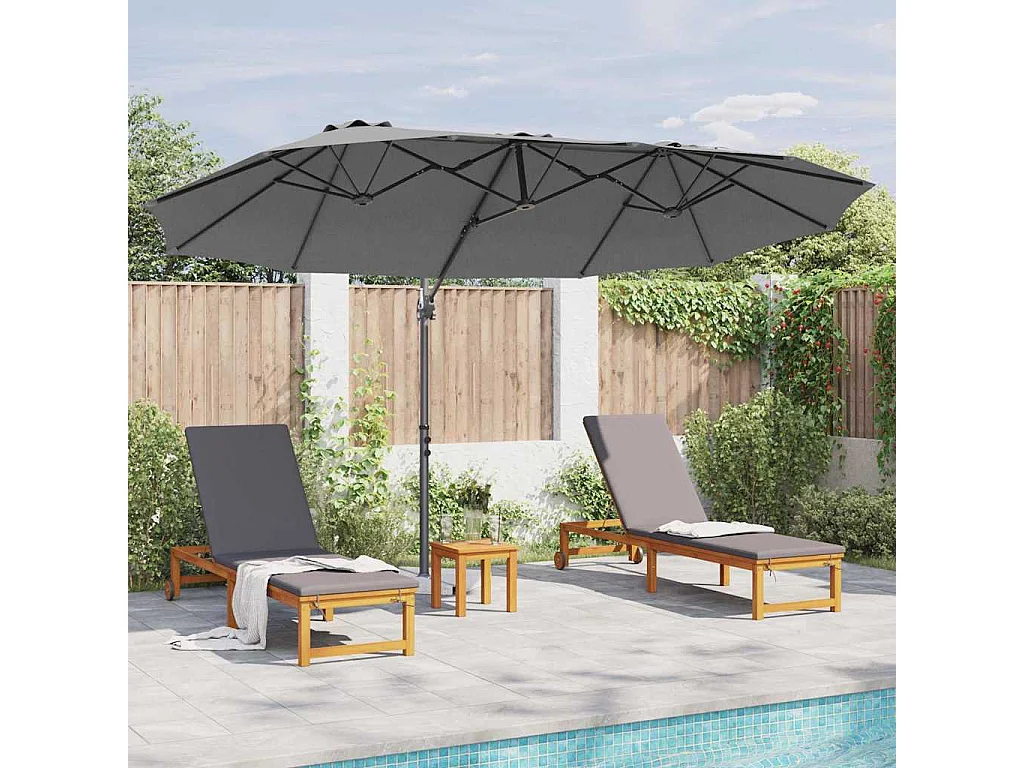 Parasol de jardin-Parasol cantilever de jardin Anthracite 372 x 198 x 243 cm