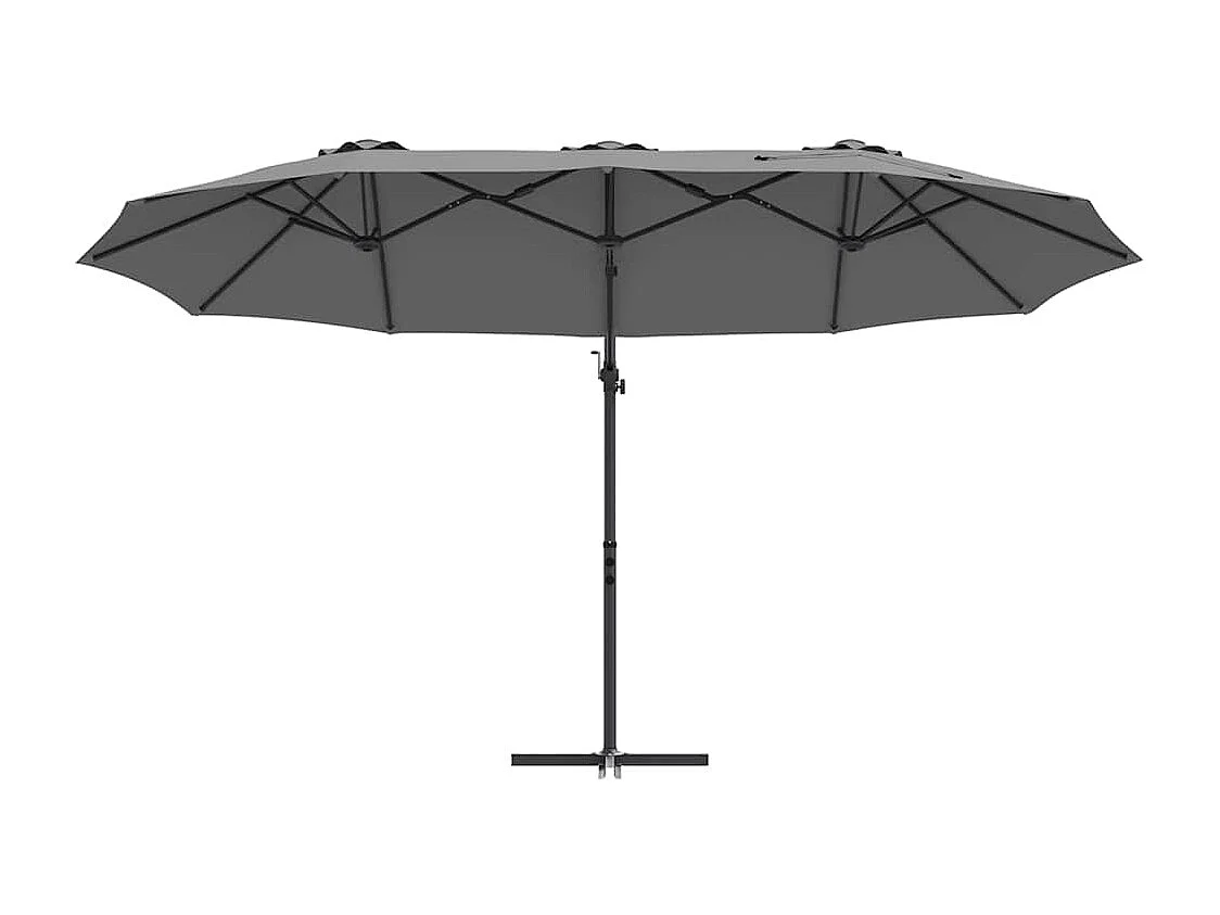 Parasol de jardin-Parasol cantilever de jardin Anthracite 372 x 198 x 243 cm