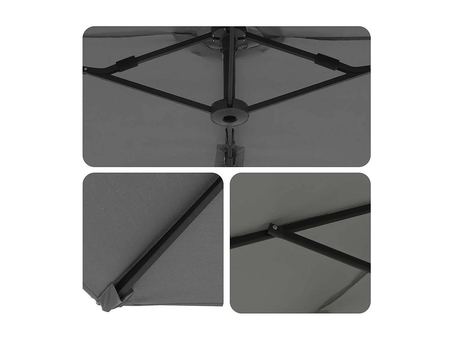 Parasol de jardin-Parasol cantilever de jardin Anthracite 372 x 198 x 243 cm