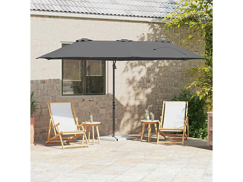 Parasol de jardin-Parasol cantilever de jardin Anthracite 372 x 198 x 243 cm