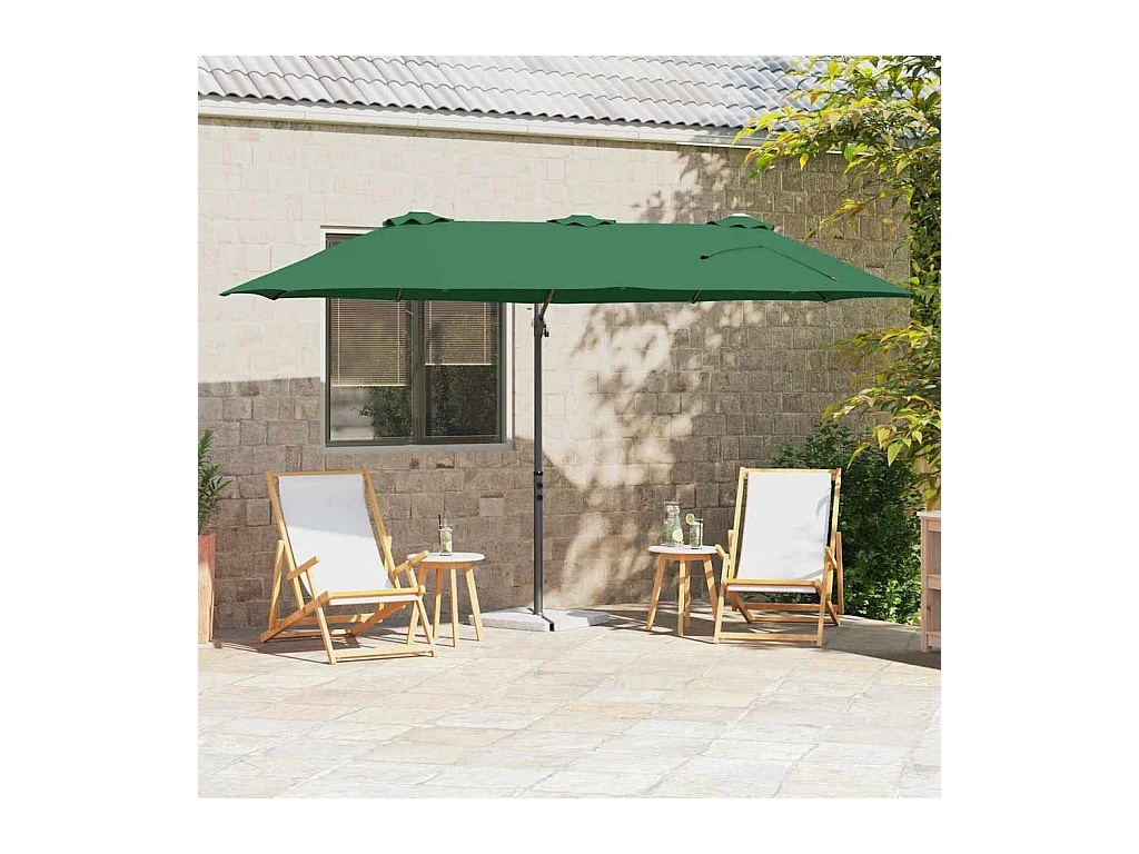 Parasol de jardin-Parasol cantilever de jardin Vert 372 x 198 x 243 cm
