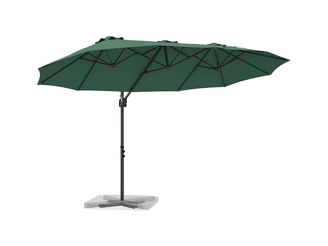 Parasol de jardin-Parasol cantilever de jardin Vert 372 x 198 x 243 cm