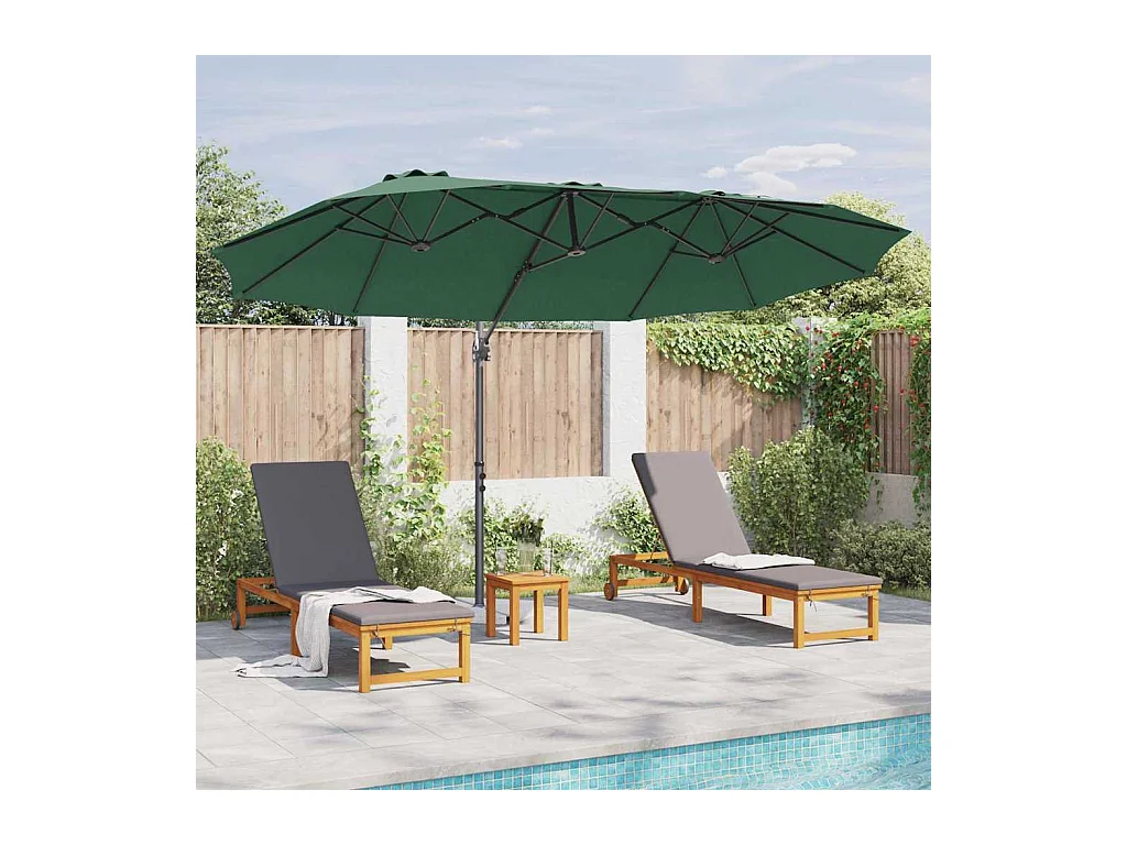Parasol de jardin-Parasol cantilever de jardin Vert 372 x 198 x 243 cm