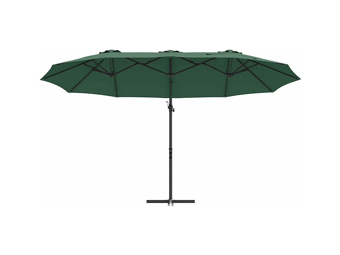 Parasol de jardin-Parasol cantilever de jardin Vert 372 x 198 x 243 cm
