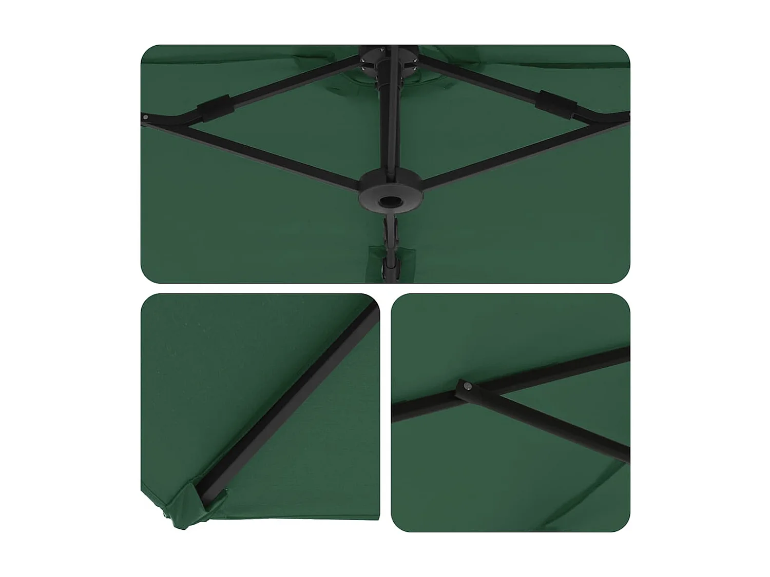 Parasol de jardin-Parasol cantilever de jardin Vert 372 x 198 x 243 cm