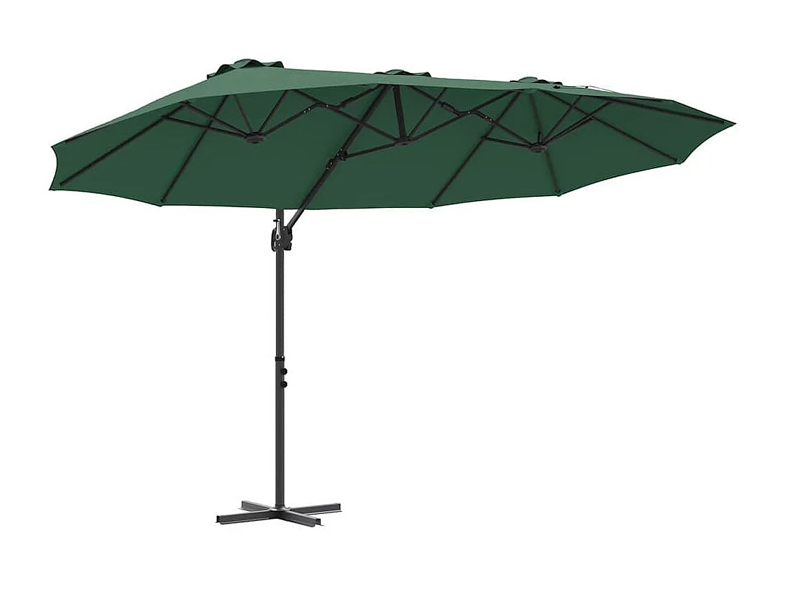 Parasol de jardin-Parasol cantilever de jardin Vert 372 x 198 x 243 cm