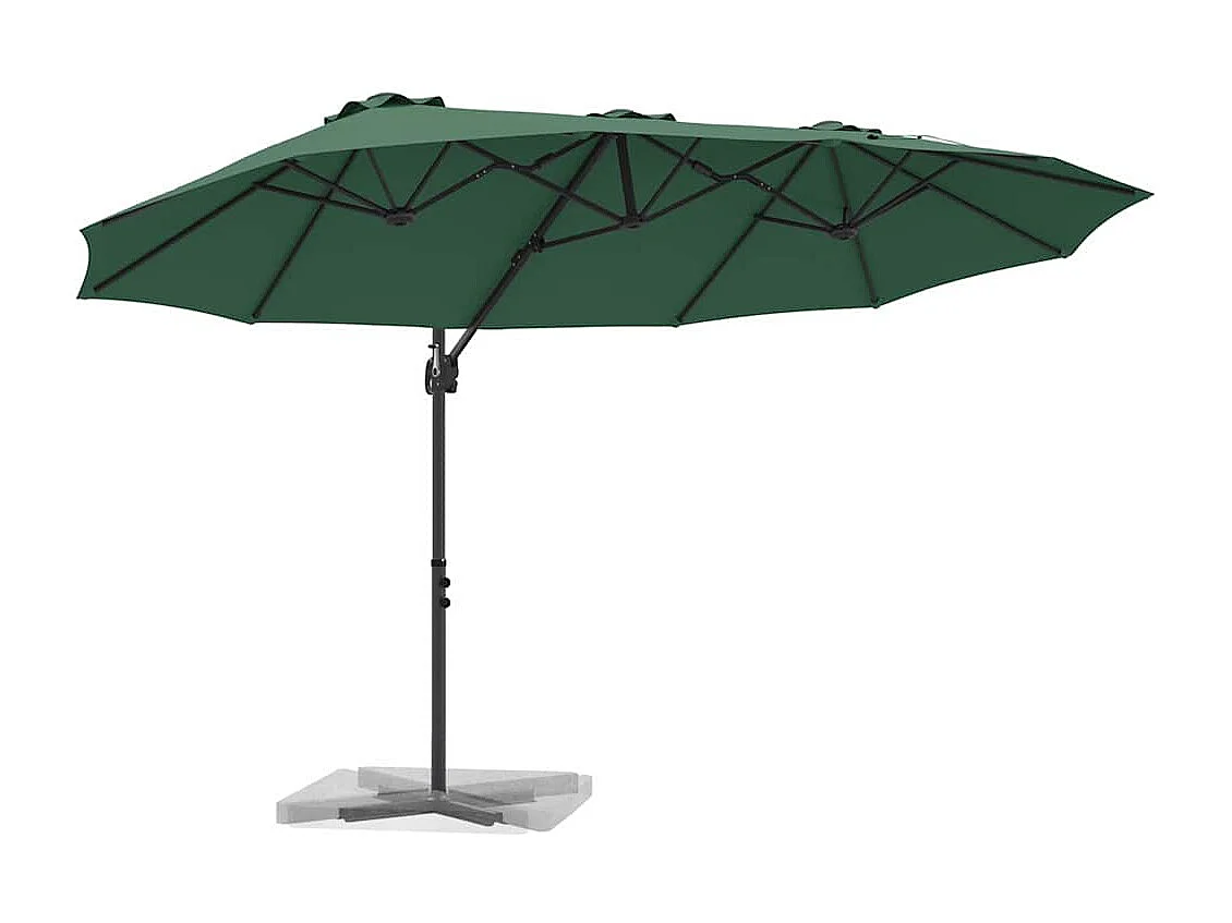 Parasol de jardin-Parasol cantilever de jardin Vert 372 x 198 x 243 cm