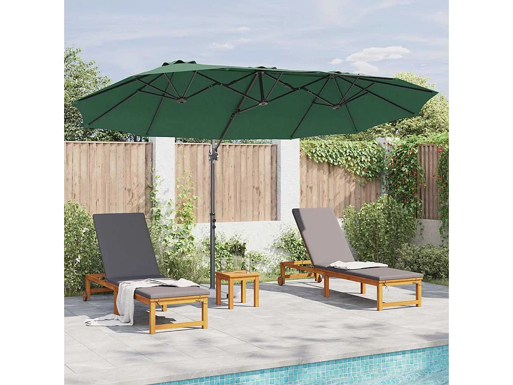 Parasol de jardin-Parasol cantilever de jardin Vert 372 x 198 x 243 cm