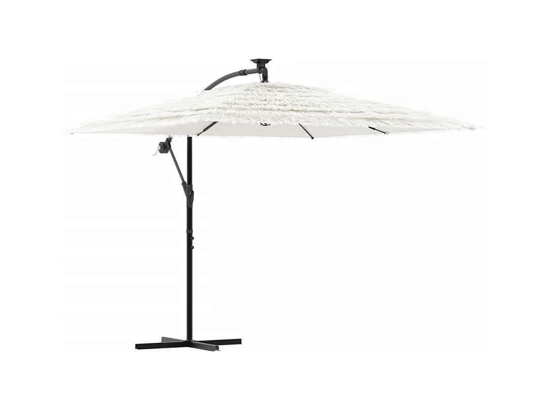 Parasol de jardin-Parasol d'extérieur avec mât en acier blanc 246x246x230 cm