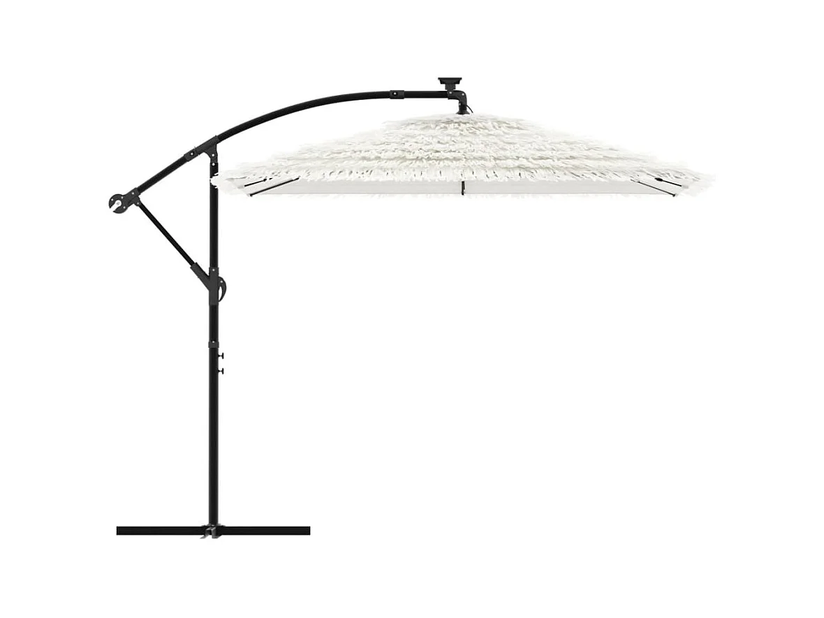 Parasol de jardin-Parasol d'extérieur avec mât en acier blanc 246x246x230 cm