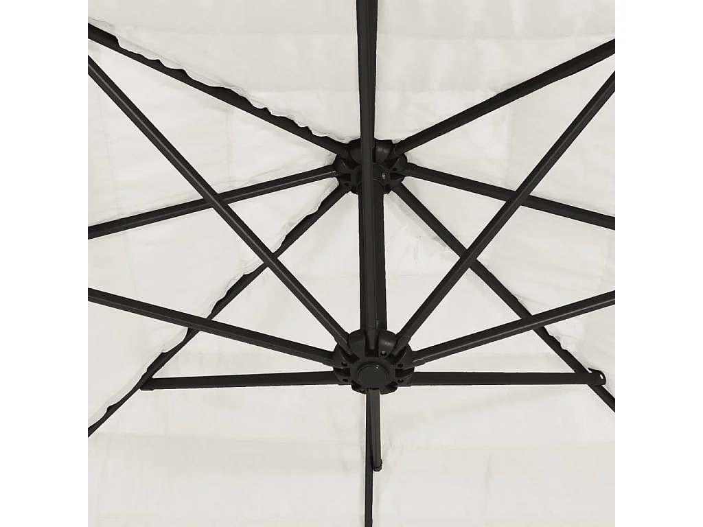 Parasol de jardin-Parasol d'extérieur avec mât en acier blanc 246x246x230 cm