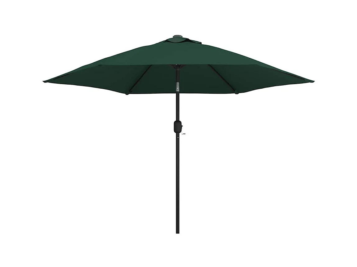 Parasol de jardin en porte-à-faux avec LED 3 m vert