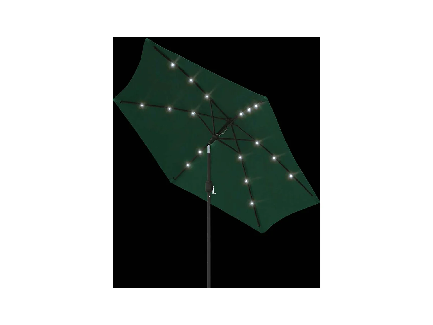 Parasol de jardin en porte-à-faux avec LED 3 m vert