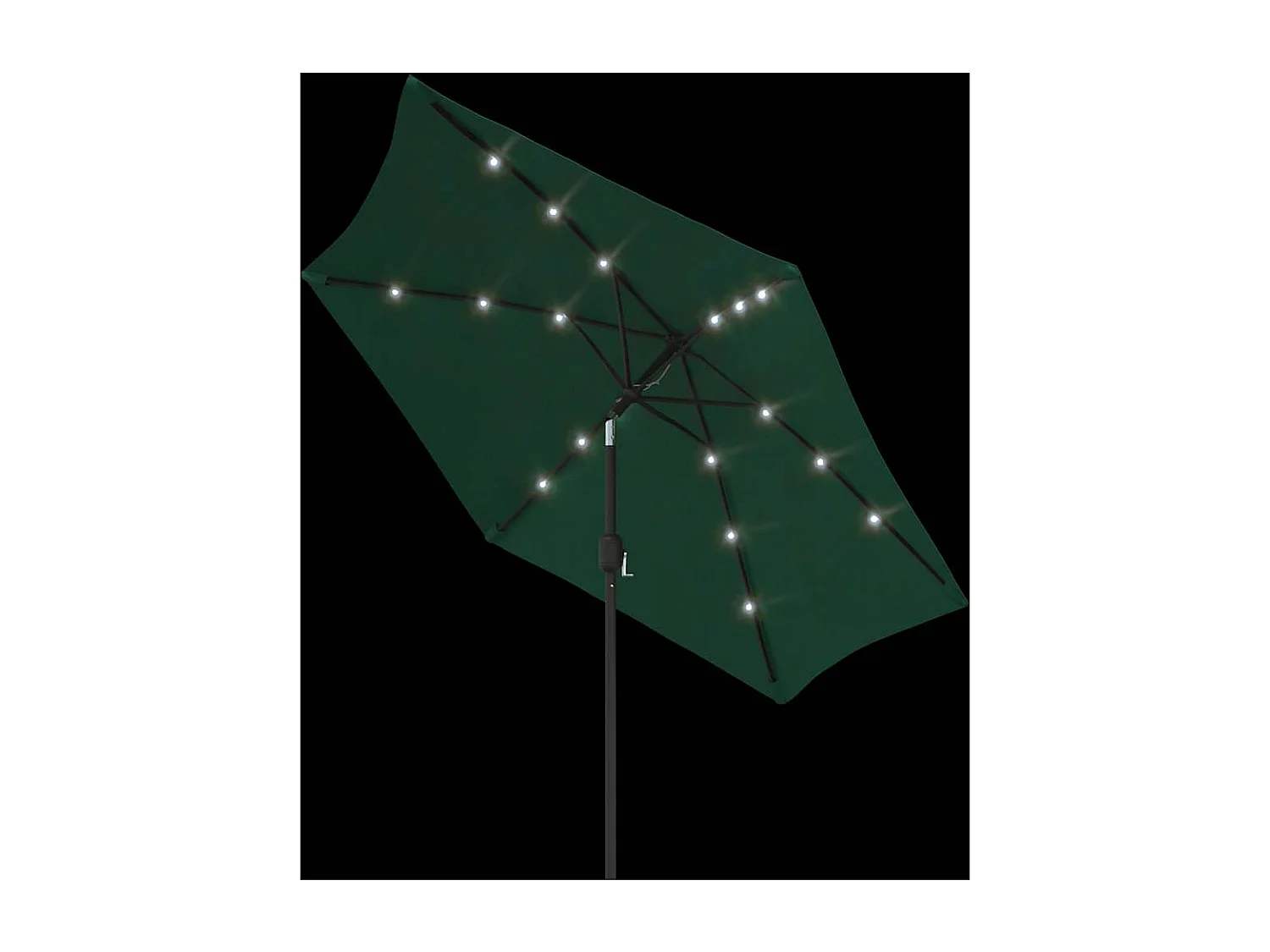 Parasol de jardin en porte-à-faux avec LED 3 m vert