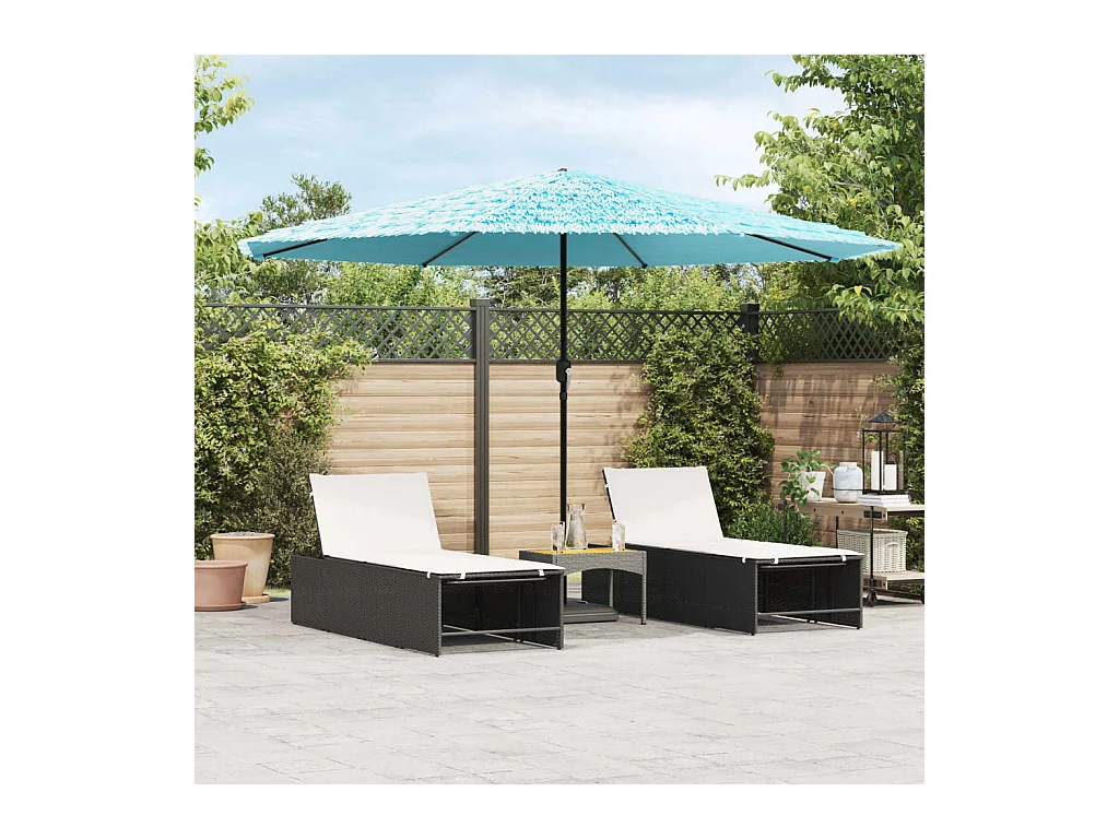 Parasol de jardin-Parasol d'extérieur avec mât en acier bleu 388x388x248 cm