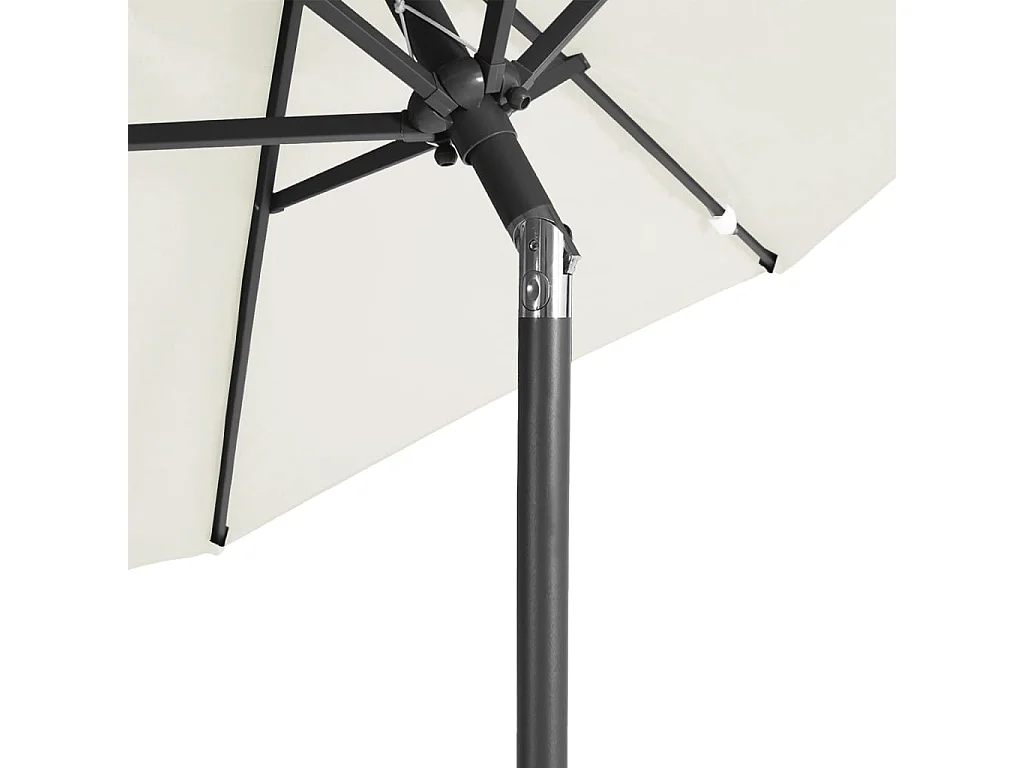 Parasol de jardin-Parasol d'extérieur avec mât en acier blanc 225x225x212 cm