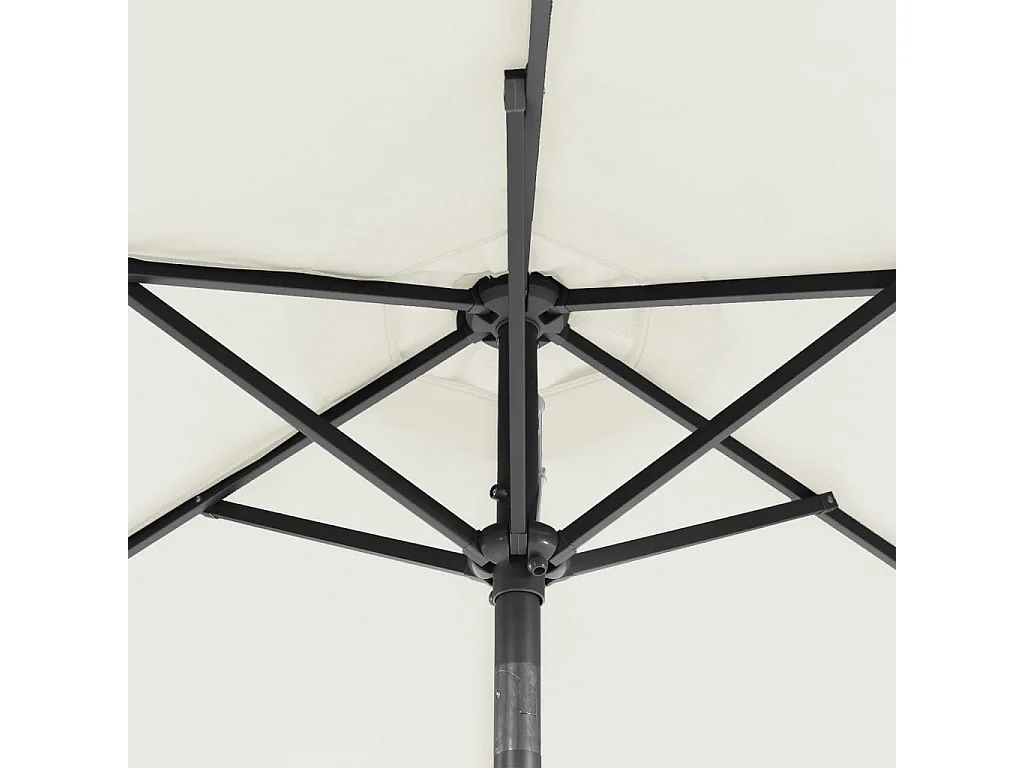 Parasol de jardin-Parasol d'extérieur avec mât en acier blanc 225x225x212 cm