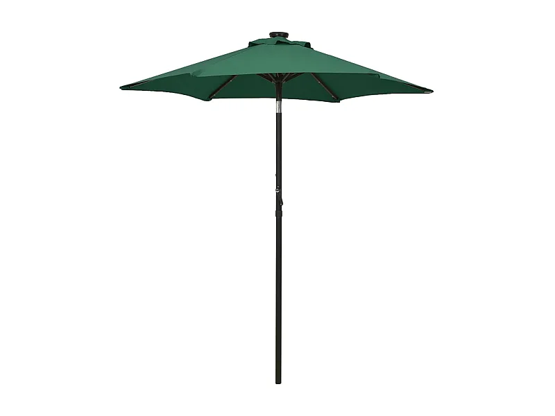 Parasol de jardin-Parasol d'extérieur avec lumières LED vert 200x211 cm aluminium