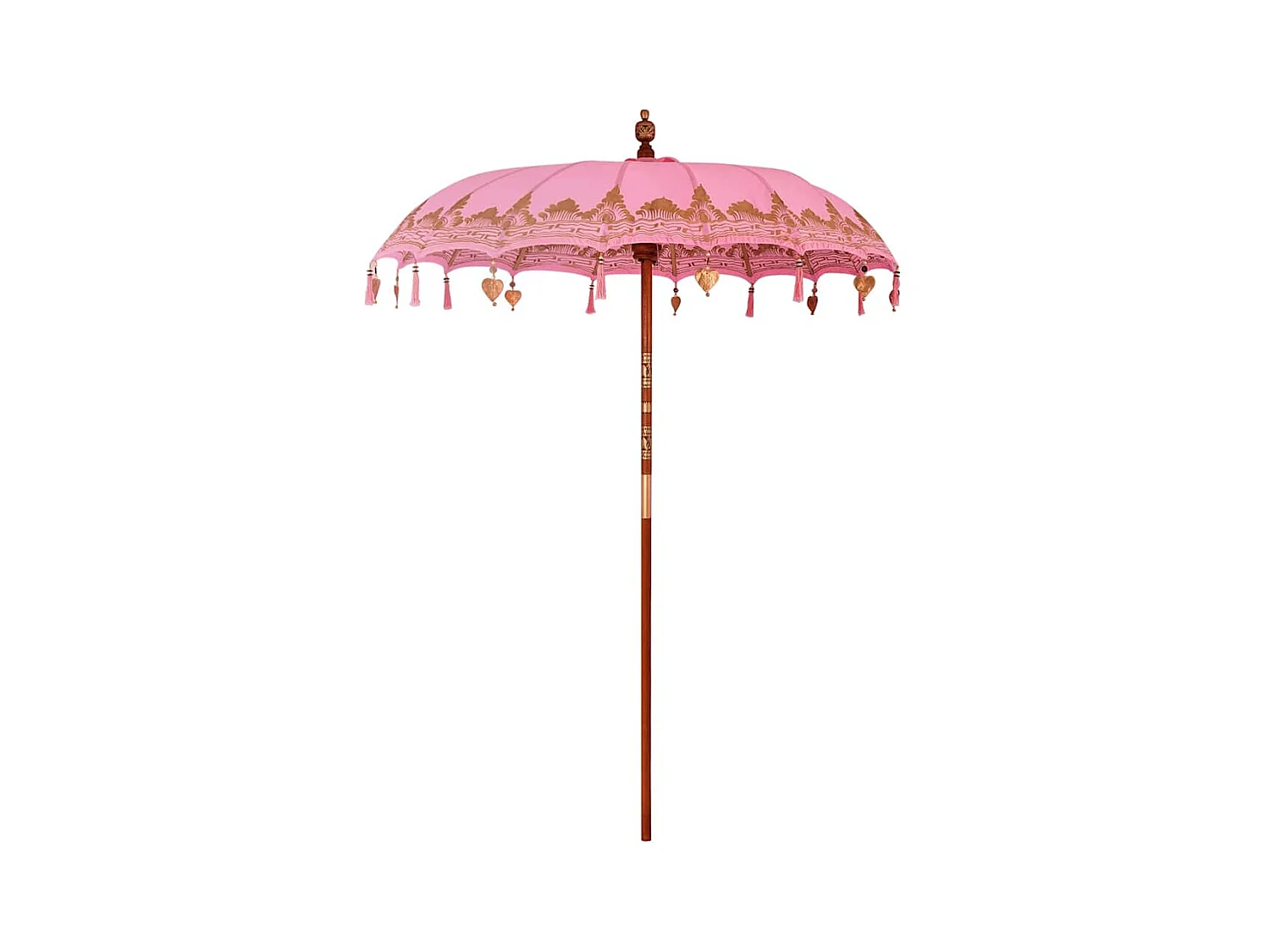 Parasol de jardin-Parasol balinais Rose (180-190) x 260 cm Coton et bois massif