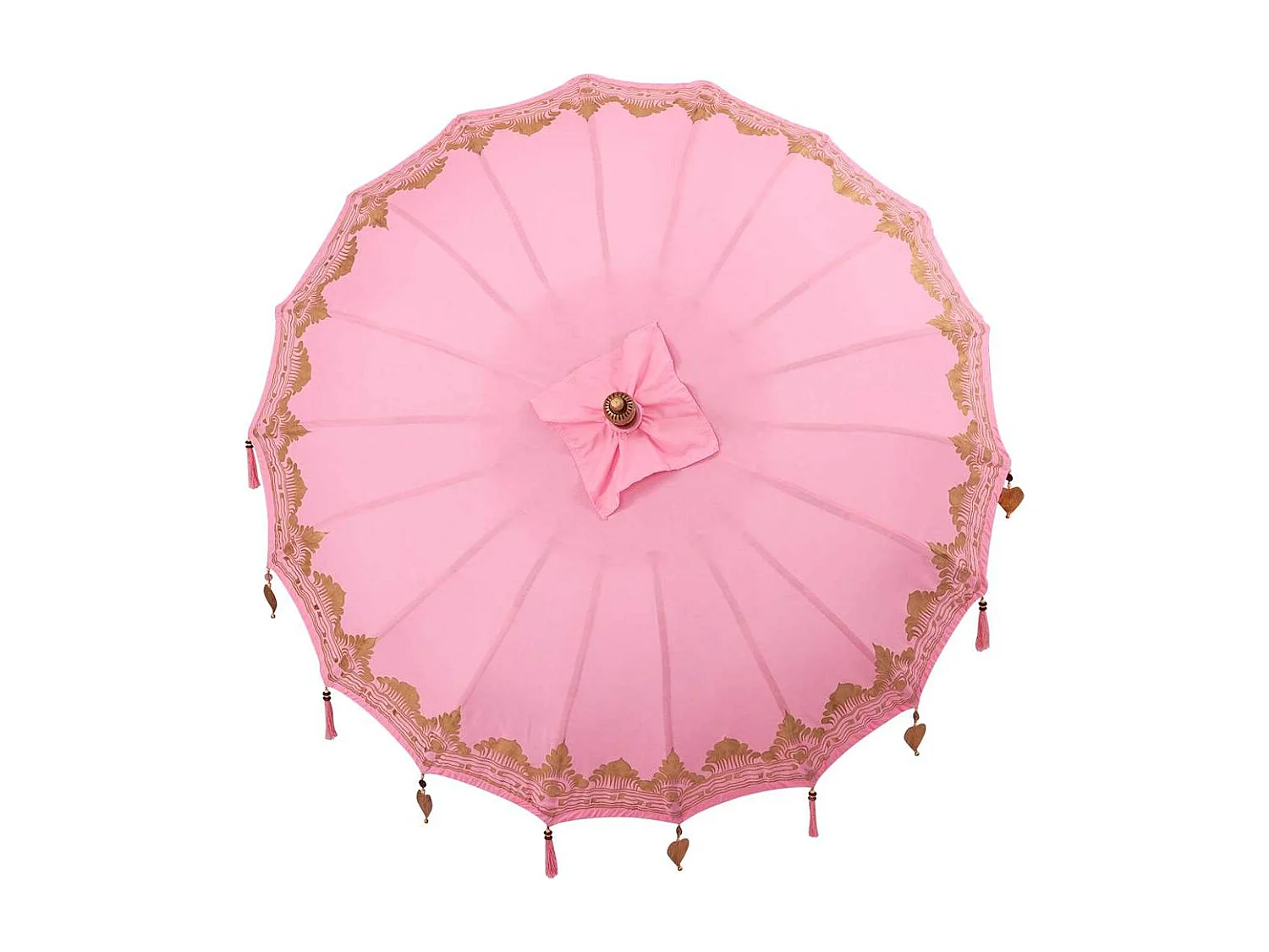 Parasol de jardin-Parasol balinais Rose (180-190) x 260 cm Coton et bois massif