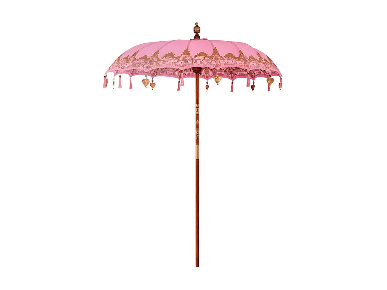 Parasol de jardin-Parasol balinais Rose (180-190) x 260 cm Coton et bois massif