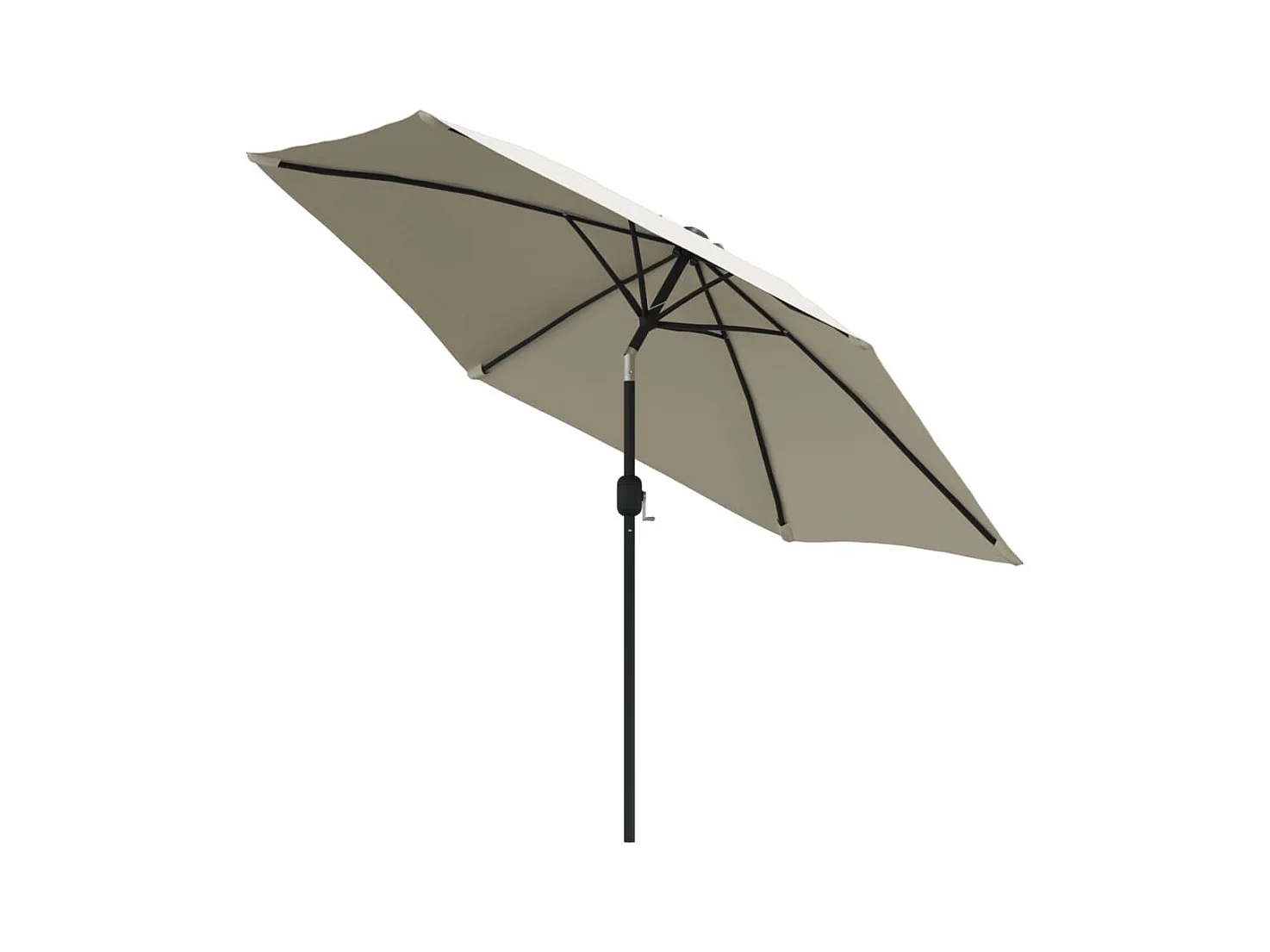 Parasol de jardin en porte-à-faux avec LED 3 m blanc sable