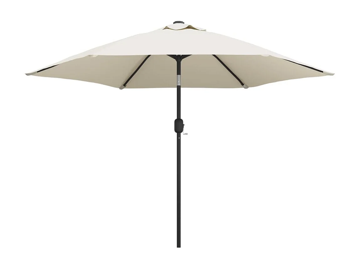 Parasol de jardin en porte-à-faux avec LED 3 m blanc sable